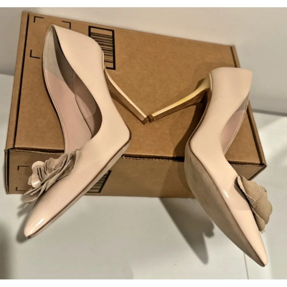Kate Spade Size 10 Linden Patent Leather High Pump Nude Made in Italy **READ**